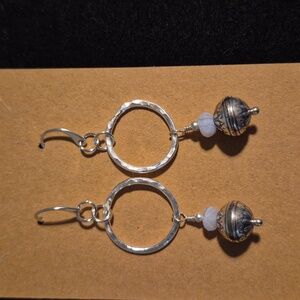 Sapphireskies Designs Sterling Blue Lace Agate Beaded Earrings